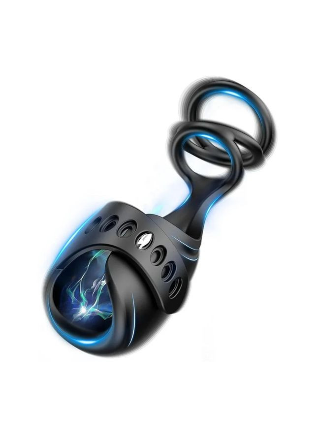 Вібруюча Smart насадка на член з ерекційними кільцями 9 режимів вібрації Чорна No Brand (369609587)