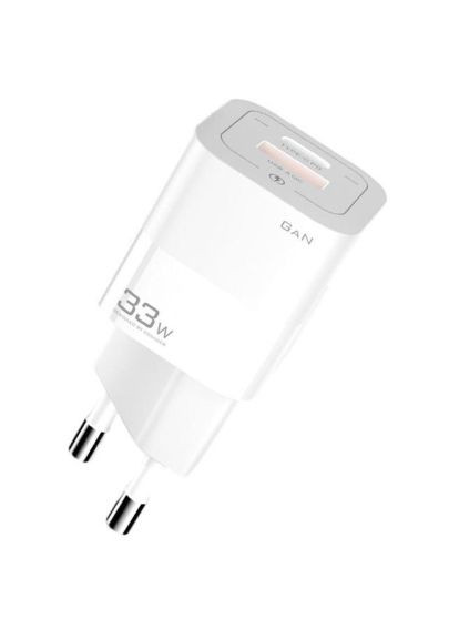 Зарядний пристрій (ECTCA-FZB02) Essager 1xUSB + 1xUSB-C 33W GaN white (370015289)