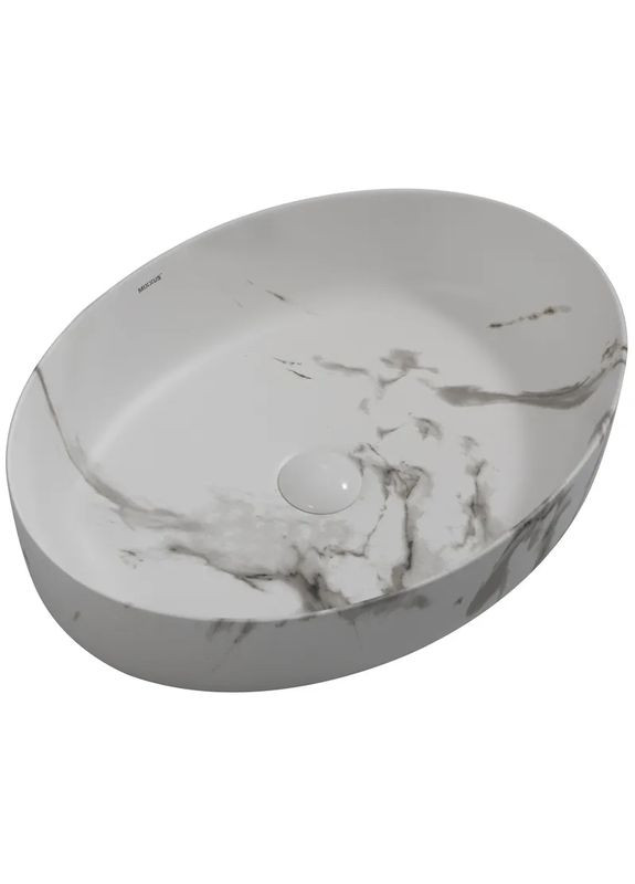 Раковина накладная PREMIUM ELLIPSE-0104 MARBLE 550х415х140mm (MP6554) Mixxus (322074445)