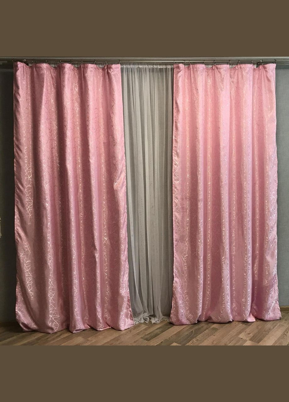 Набір штори для спальні Жаккард Рожевий 200x270 см (Е1011011B) No Brand (306633902)