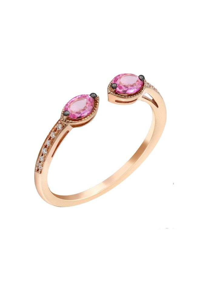 Кольцо из розового золота с бриллиантами и сапфирами Zarina (278388567)