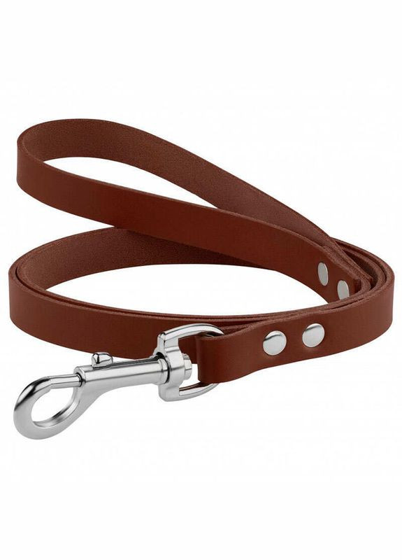 Поводок для собак кожаный с хромированной фурнитурой Premium 1,0х120 см (2007033045563) BronzeDog (327062760)