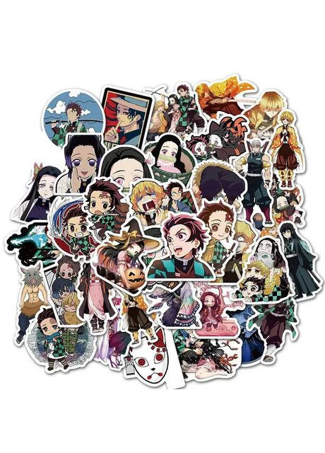 Наклейки на телефон, Клинок Рассекающий Демонов, Аниме стикеры для ноутбука, Убийца демонов Набор 10шт No Brand (323141451)