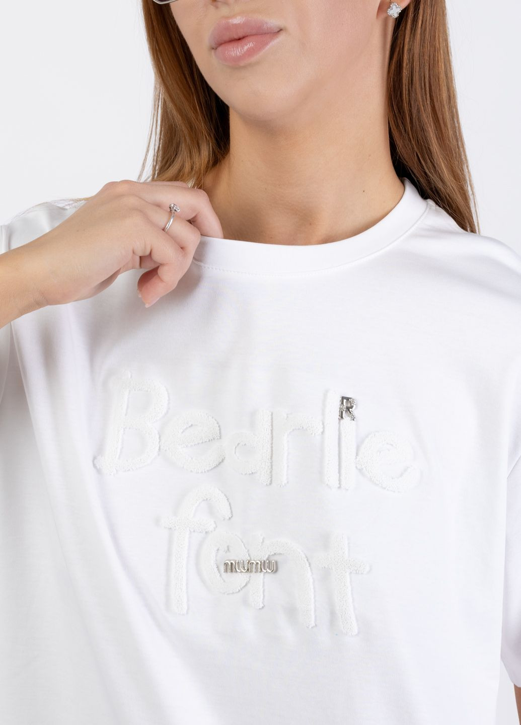 Женская футболка 26058 белая с надписью 346152 Power - (354696608)