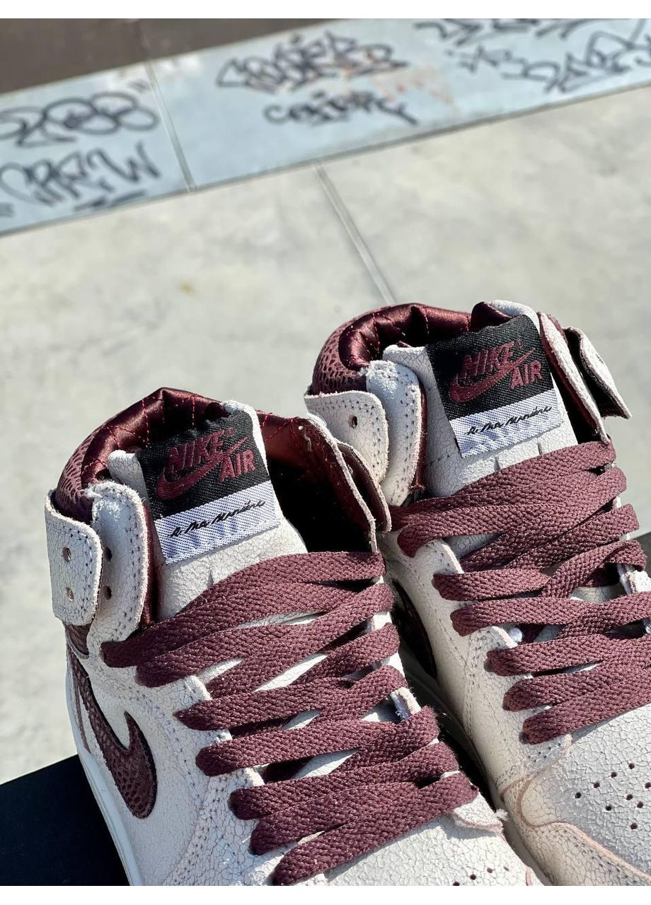 КРОССОВКИ ЖЕНСКИЕ NIKE AIR JORDAN 1 RETRO HIGH OG A MA MANIÉRE НАЙК АИР ДЖОРДАН No Brand бежевые демисезоны (368859731)