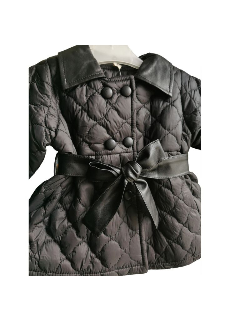 Черное демисезонное Пальто для девочки двубортное No Brand