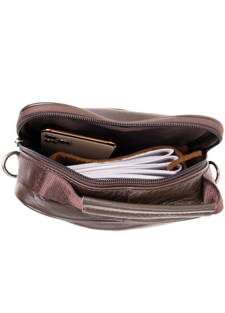 Чоловічий вертикальний месенджер із натуральної шкіри для документів через плече коричневий (sku_20394) No Brand (328922565)