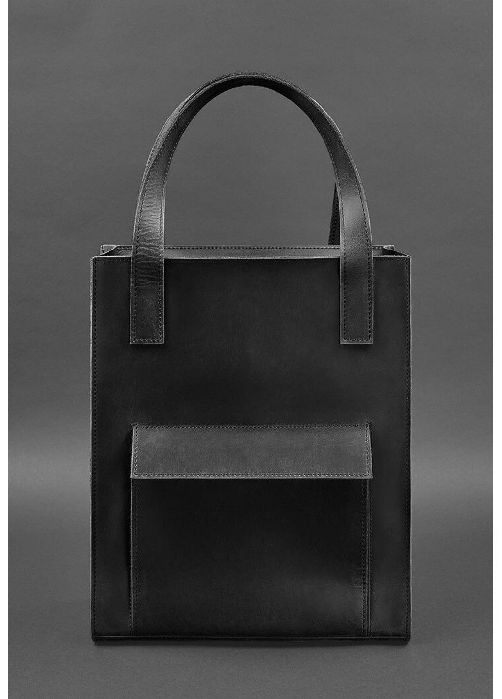 Женский кожаный шоппер Бэтси с карманом черная Краст BN-BAG-10-1-G BlankNote (293056362)