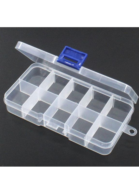 Коробка-органайзер на 10 осередків для рукоділля, декору, з кришкою (прозорий) China (366875145)