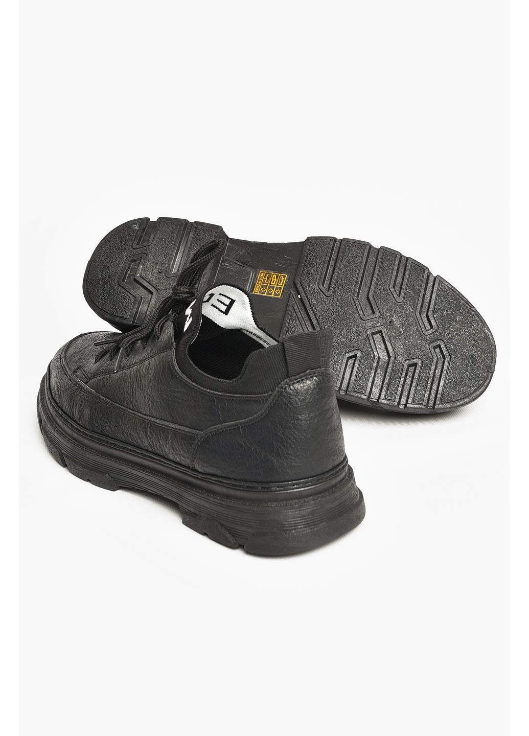 Черные кэжуал туфли мужские черного цвета Let's Shop на шнурках