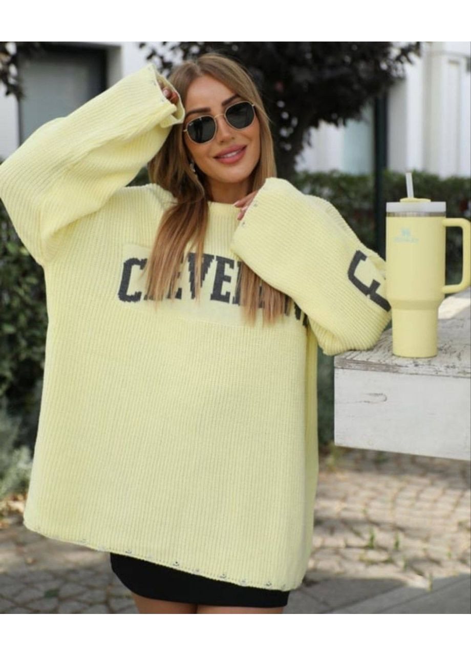 Жовтий демісезонний подовжений стильний светр 🔥замір в описі DK/DL Мода без кордонів