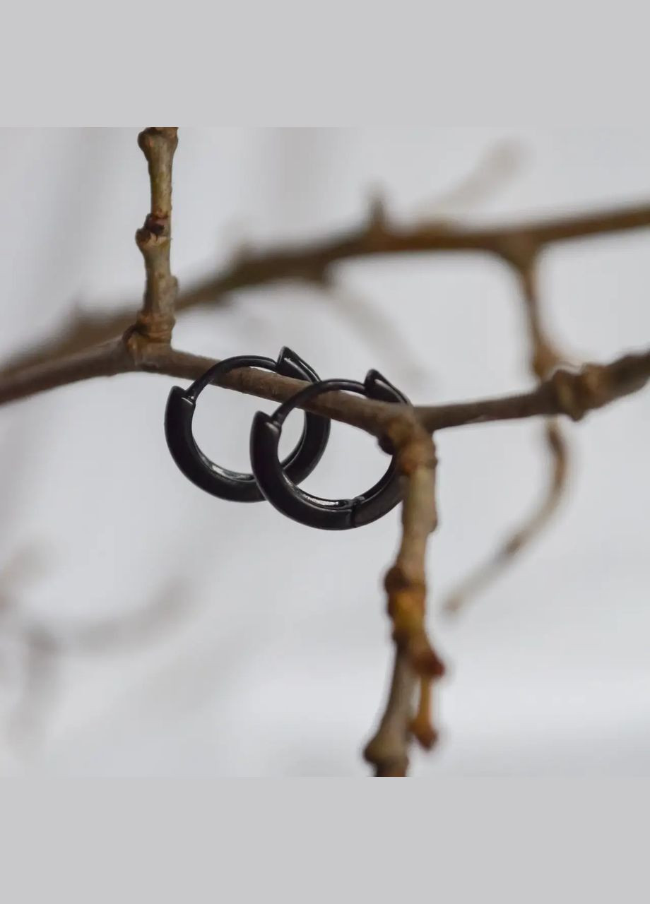 Серьги бублики Xuping черное золото d-12х3мм No Brand сережки (301910889)