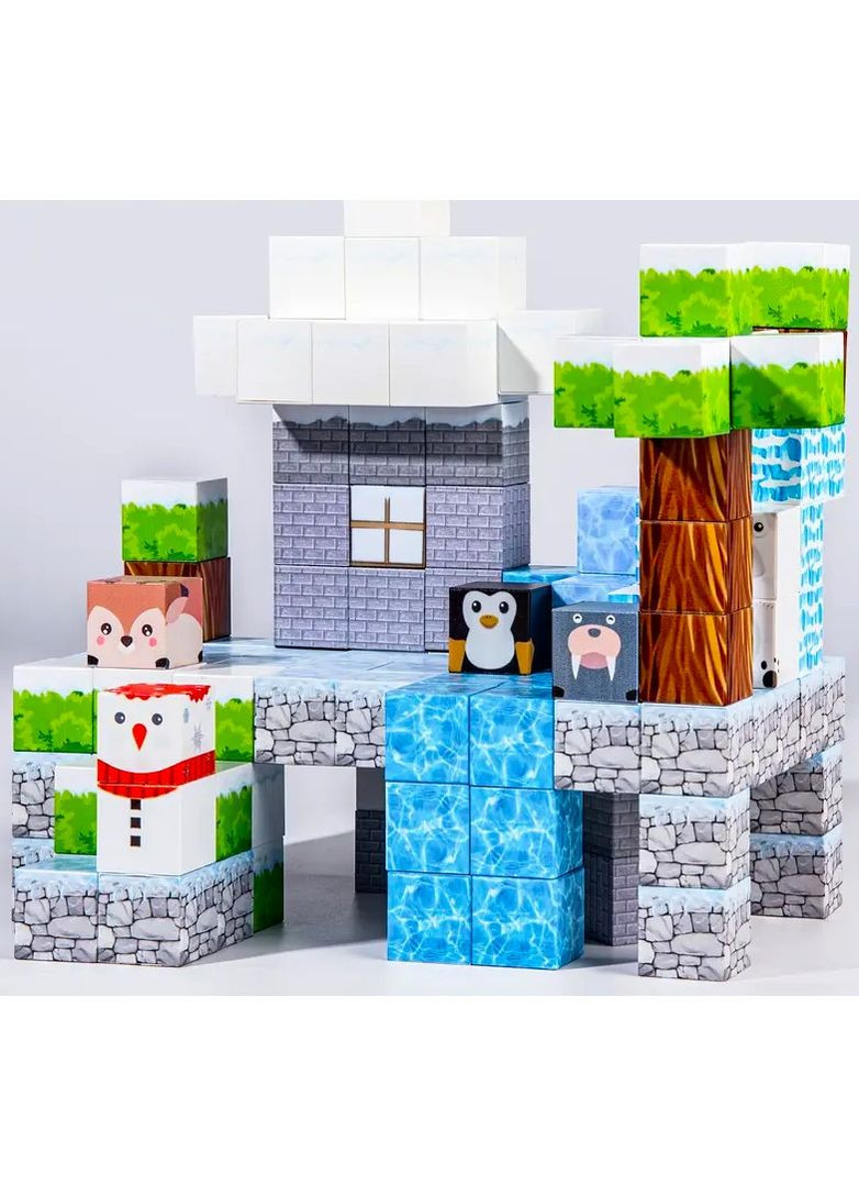 Магнітний конструктор Майнкрафт 138 блоків зі кубиками що світяться Північне сяйво Minecraft (367592482)