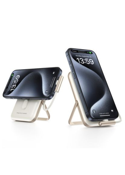 Батарея універсальна In/Out, buid-in cabel, White (B735-CCWH) CHOETECH Magnetic Wireless 10000mAh 20W, PD, Qi-15W, USB-C (389995627)