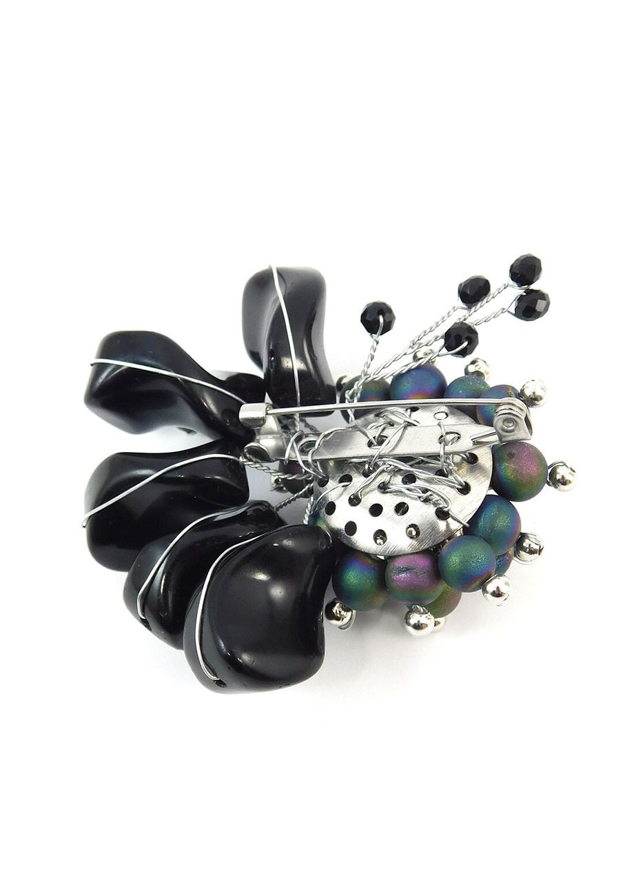 Брошка "Леді в чорному" Агат, чеське скло Fursa fashion (322739364)