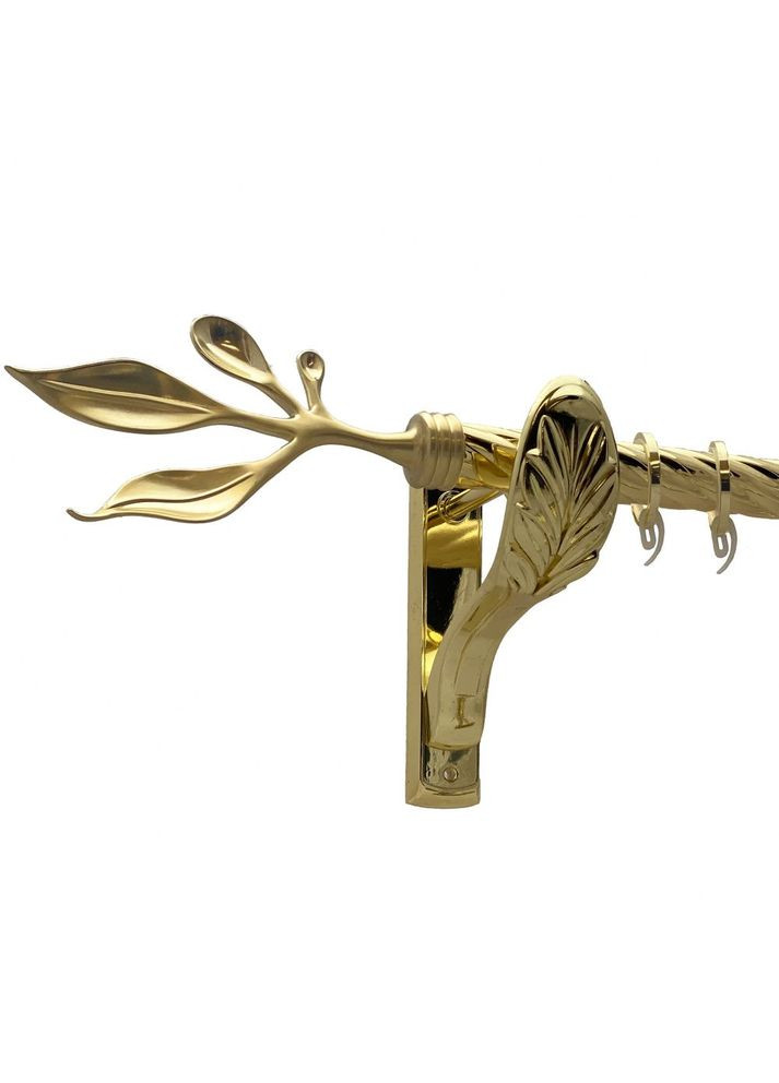 Карниз Баваро металевий однорядний ретро скручена труба Золото 25 мм 160 см (00-00010819) ORVIT (300285868)