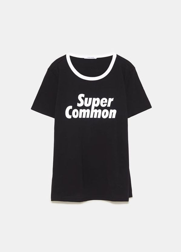 Базовая футболка с надписью от Zara - (339767754)