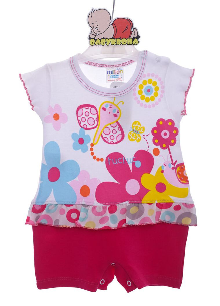 Пісочник для дівчинки рожевий трикотажний квіти 68 см (37783) BABYKROHA (315423994)