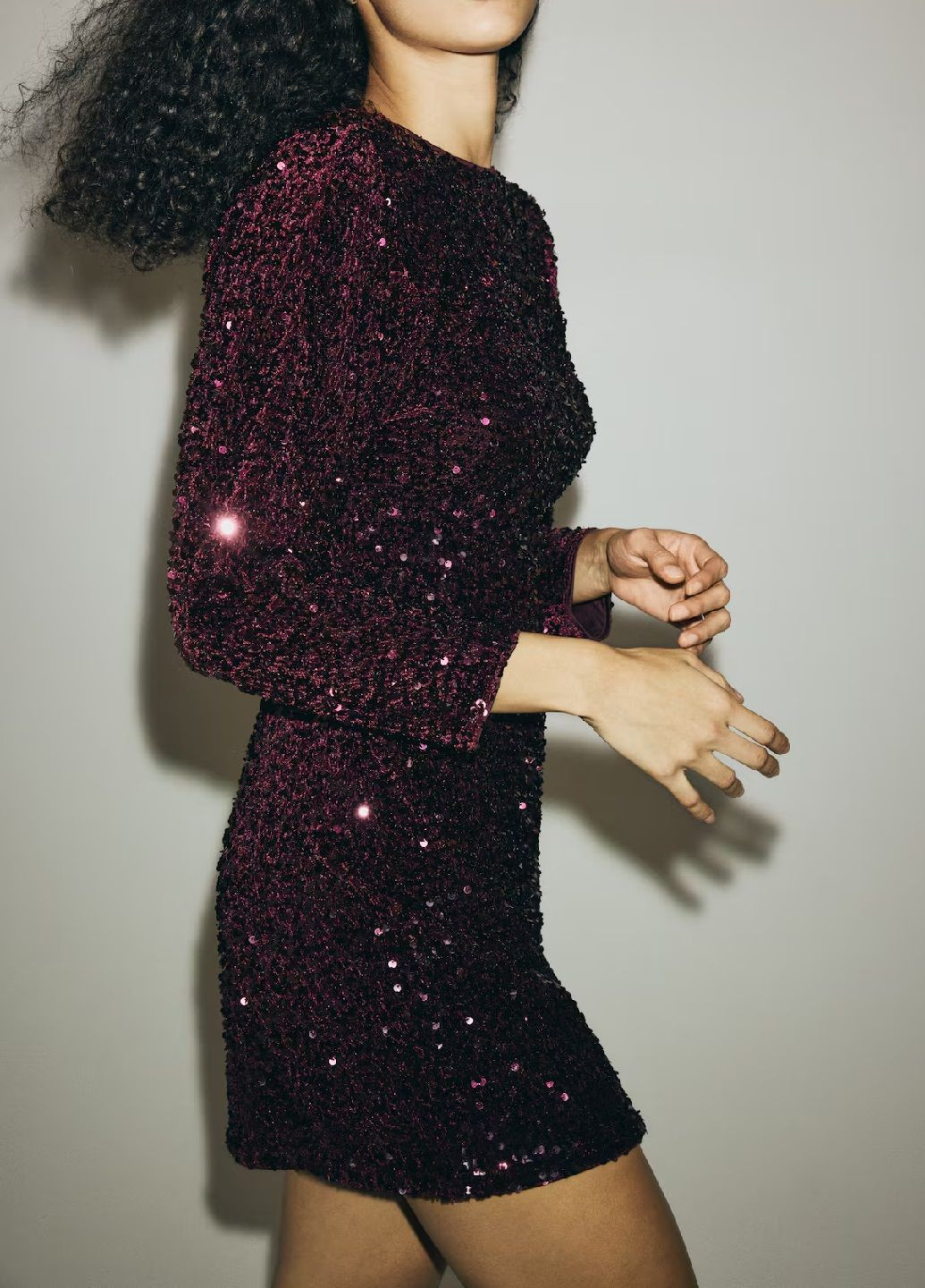 Бордова святковий сукня H&M однотонна