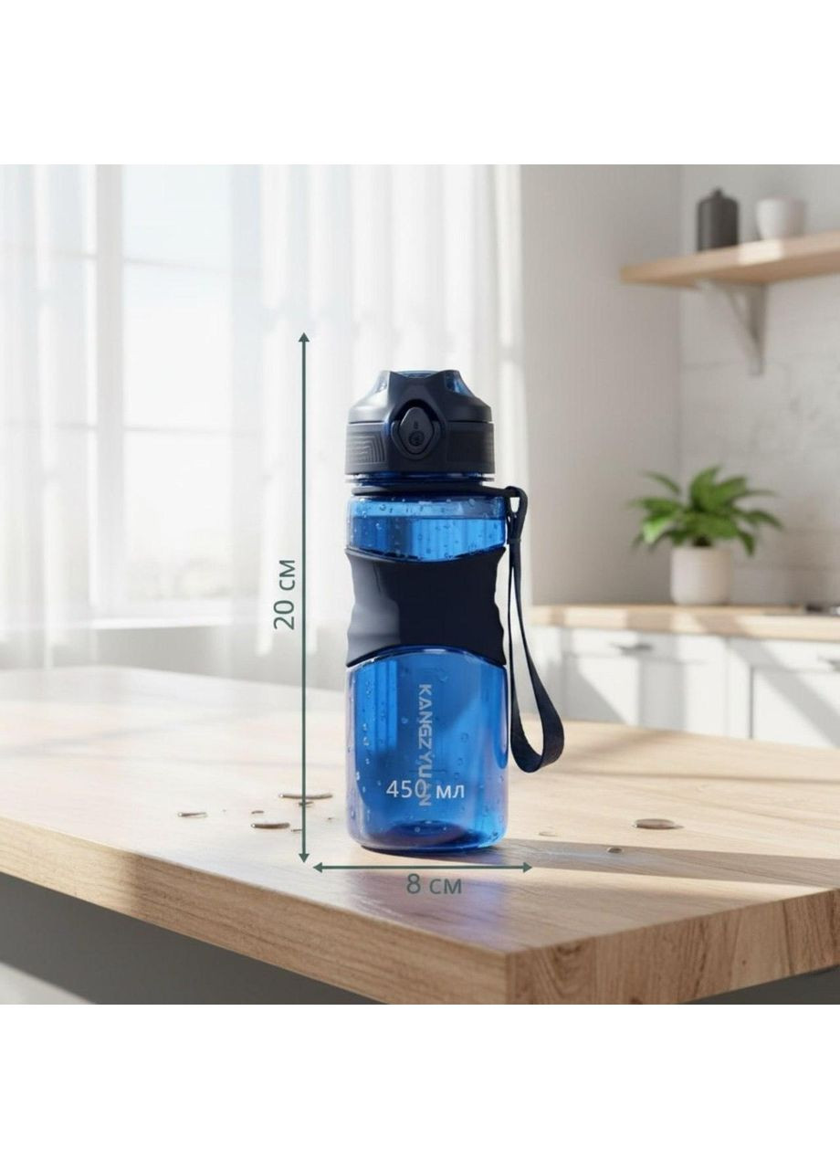 Синяя многоразовая тритановая бутылка KANGZYUAN 650 мл с антибактериальным покрытием и эргономичной формой TKK (314709853)