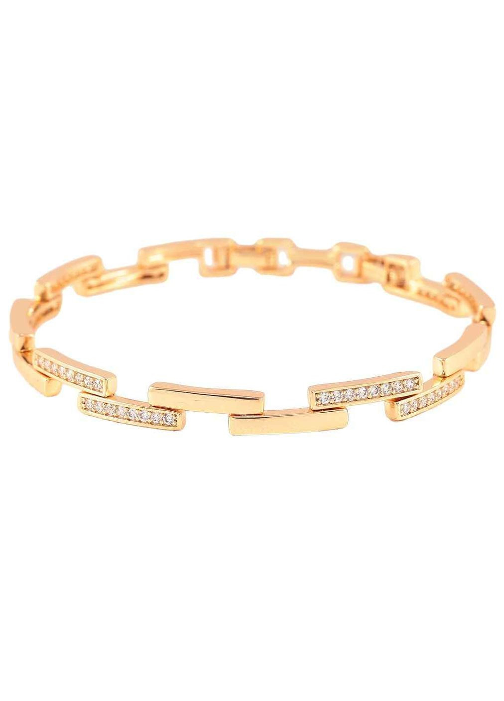 Браслет Позолота 18K «Узор с дорожками циркония» длина с замком 17.5,19.5см х 6мм (257330) Xuping Jewelry (359433361)