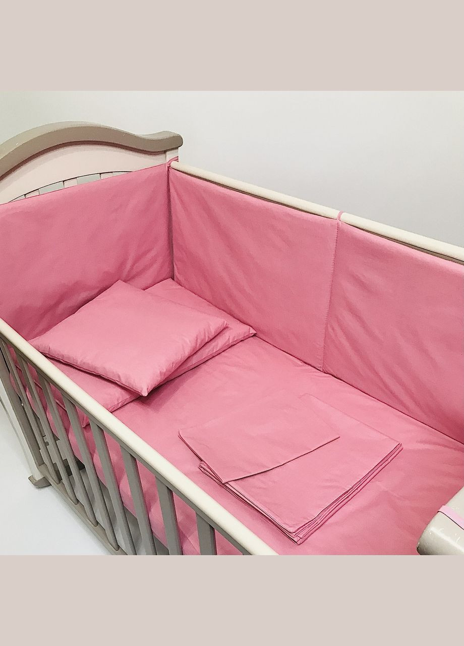 Комплект постельного белья в детскую кровать (постель детская) Розовый бязь 140x110, 120x60, 60x40 см Penetka (323210820)