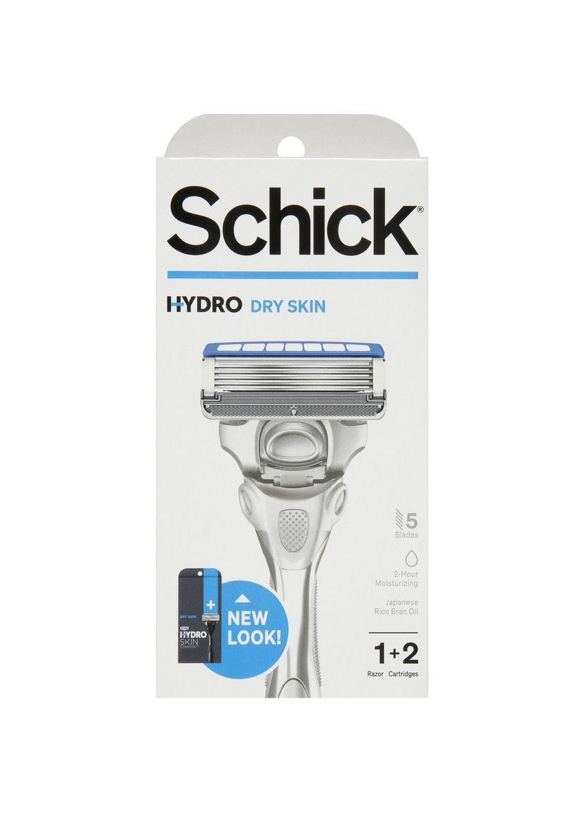 Бритва чоловіча HYDRO Skin Comfort для сухої шкіри з 5 лезами (1 станок та 2 картриджі) Schick (278773471)