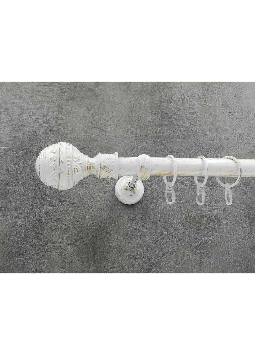 Карниз Арабеска гладкая штанга одинарный открытый 25 мм 160 см Белое золото Quadrum (352778023)