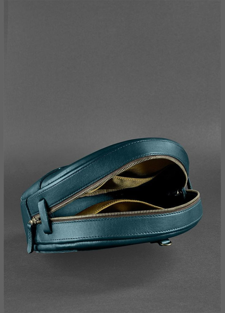 Шкіряна жіноча кругла сумка-рюкзак Maxi зелена (A-026558) BlankNote (327874290)