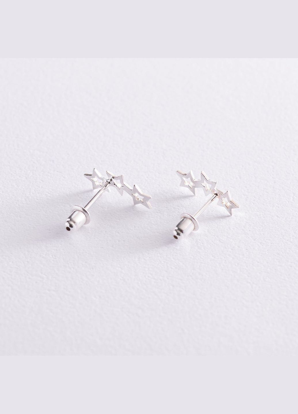 Срібні сережки - пусети Зірочки 123021 Oniks (264295654)