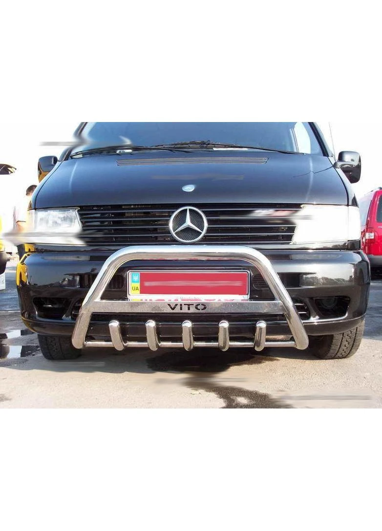 Кенгурятник WT003/4 (нерж.) з написом, 60мм для Mercedes Vito W638 1996-2003 рр CAN (389059326)