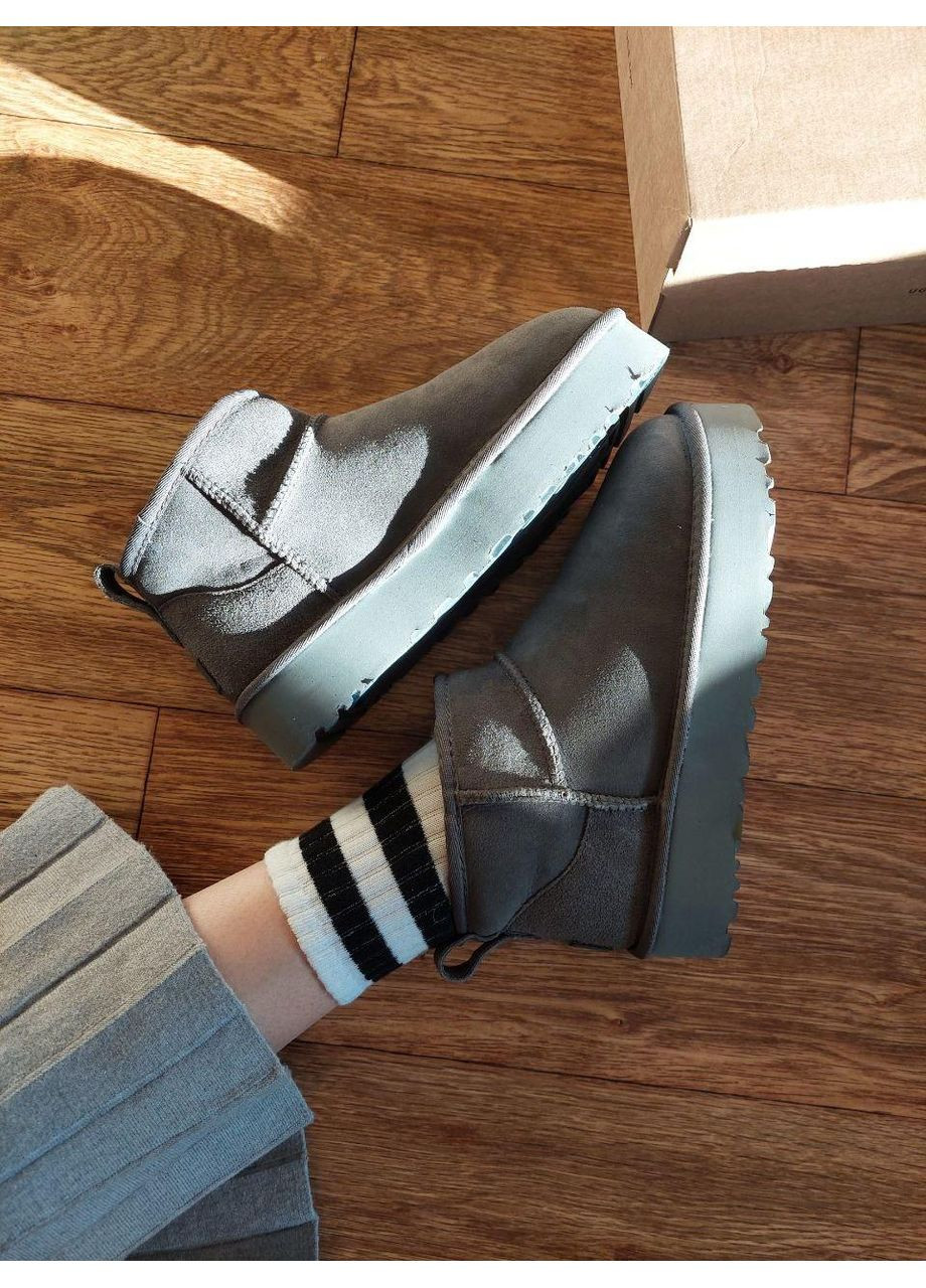 Жіночі Уггі UGG Ultra Mini Platform Grey (Замша) (366320913)