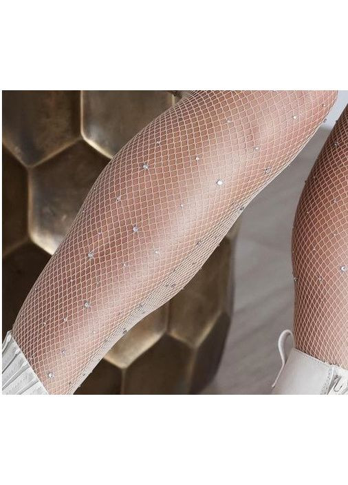 Сексуальні чорні панчохи зі стразами S-M Білий No Brand (368893778)