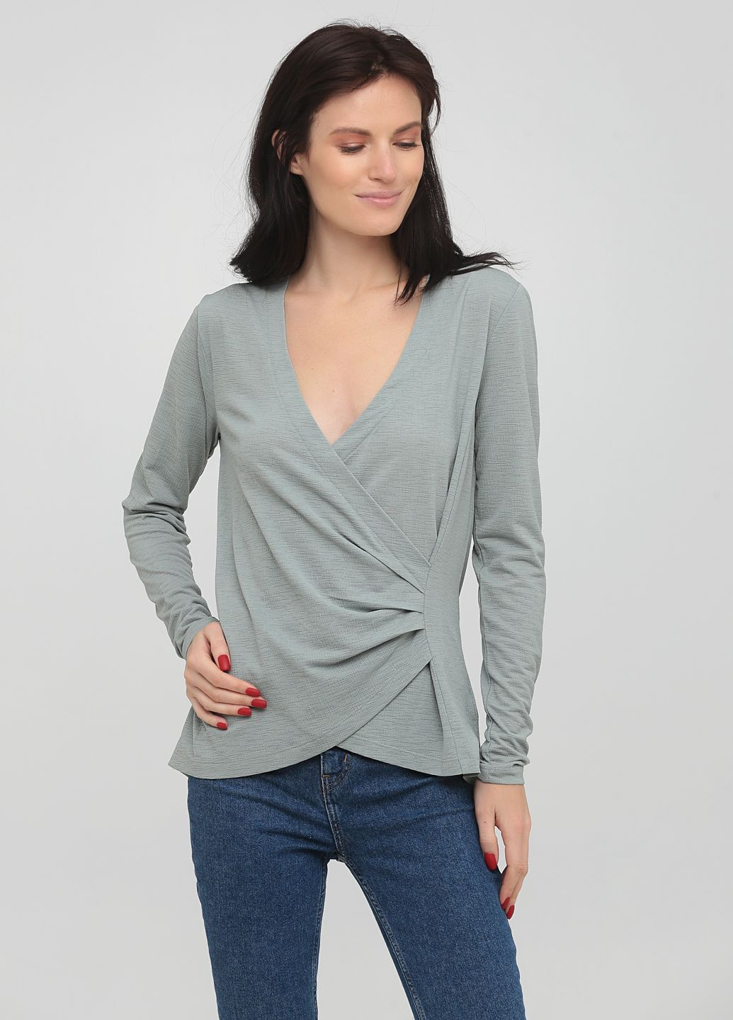 Серая блуза No Brand