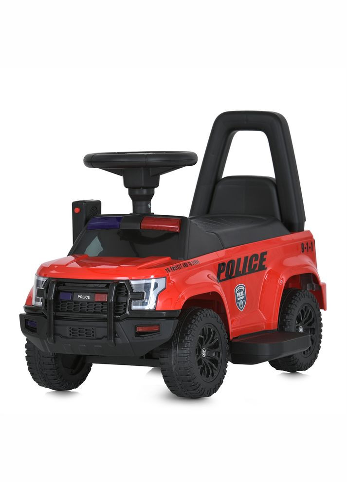 Каталка-толокар поліція 2в1 з мотором (M 5844B-3) червоний Bambi Racer (324618167)