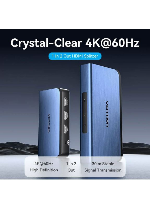 Сплиттер HDMI 2.0 UHD 4K 60Hz HDCP 1x2 ports Blue Aluminum Alloy (AKEL0EU) Vention (315844061)
