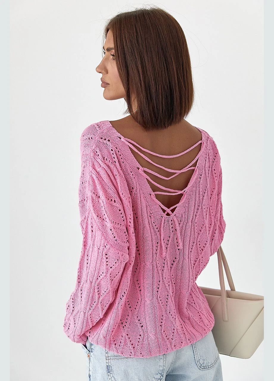 Ажурна кофта зі шнурівкою на спині цвет, ONE SIZE (є розміри) No Brand (386406071)