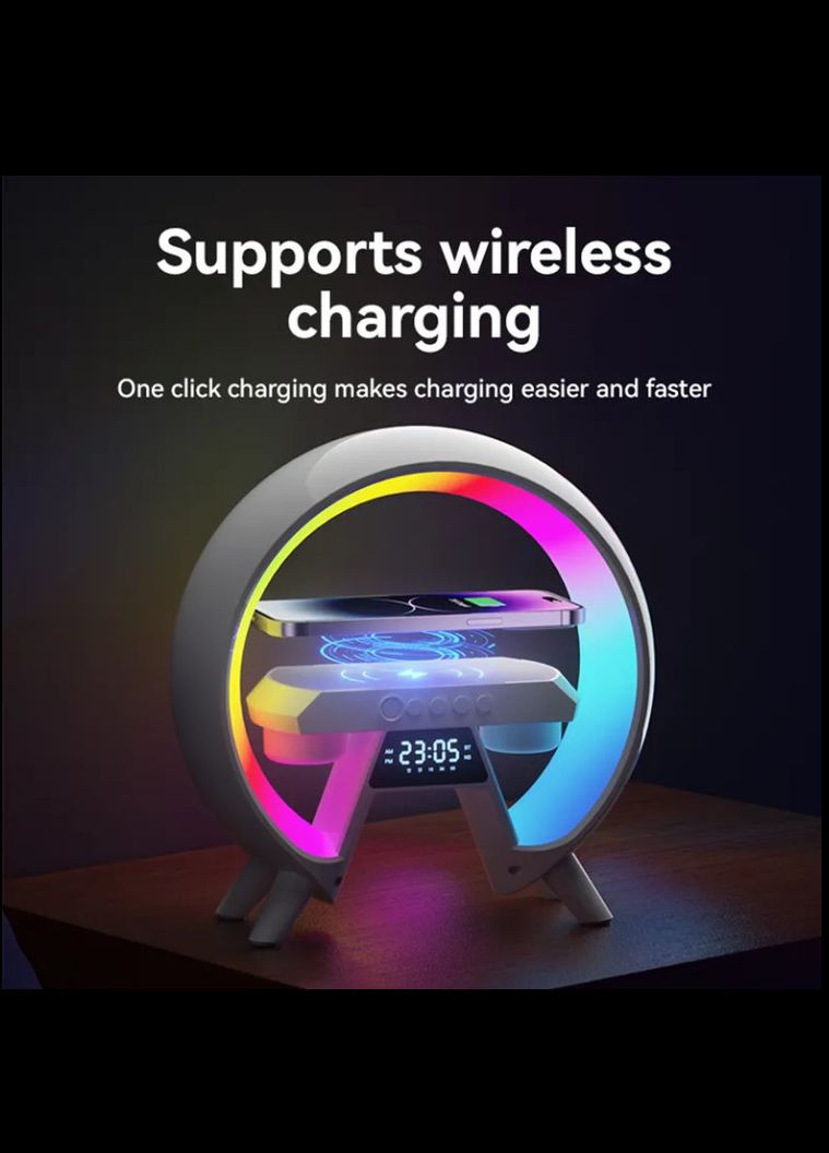 Настольная аккумуляторная смарт лампа ночник часы со встроенным аккумулятором No Brand (302243398)