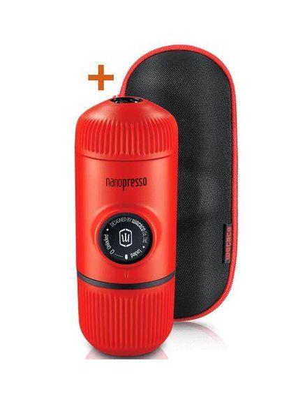Nanopresso Lava Red + кейс – портативна червона кавоварка, мелена кава Wacaco (313440693)