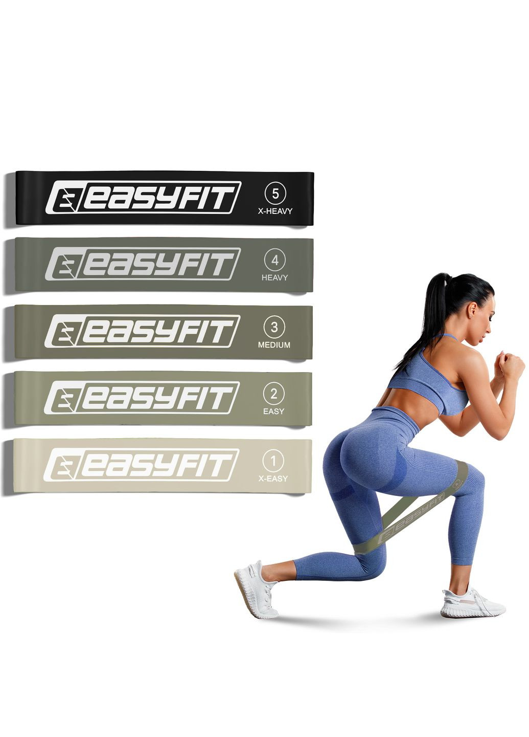 Резинки для фитнеса MonoBand набор 5 шт EasyFit (365549688)