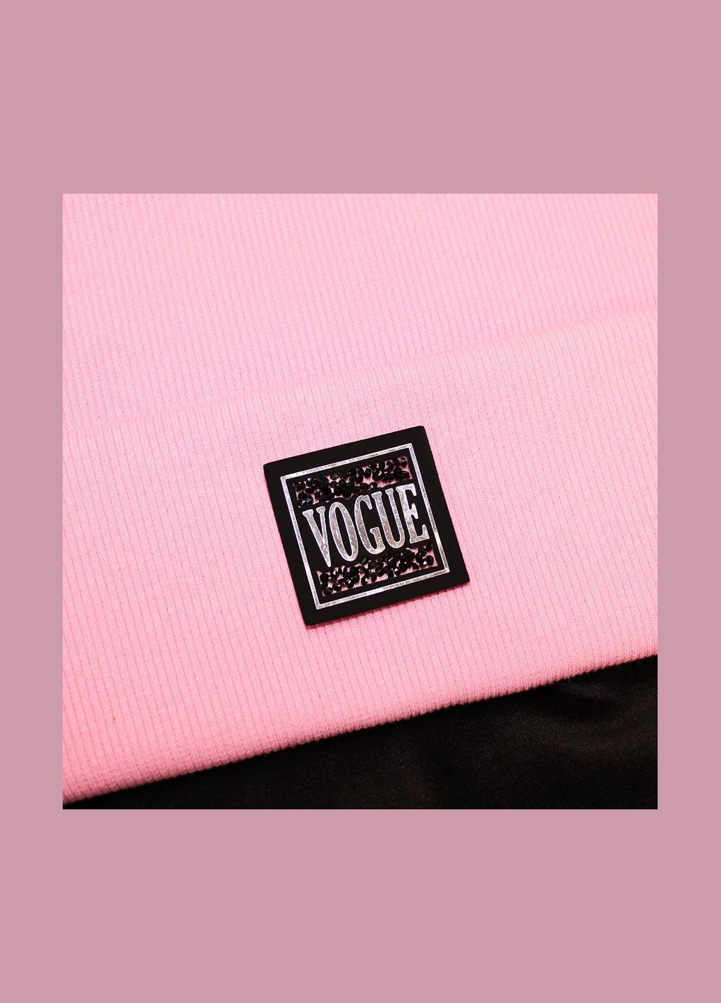 Нашивка з акриловим камінням "Vogue" чорного кольору з чорним камінням (4442) No Brand (335811471)