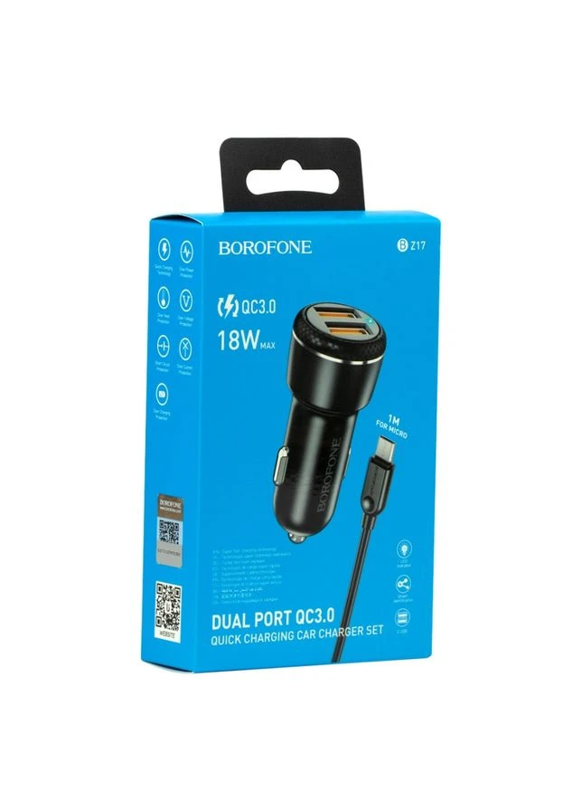 Автомобільний Зарядний Пристрій BZ17 QC3.0 18W Micro Borofone (380065216)