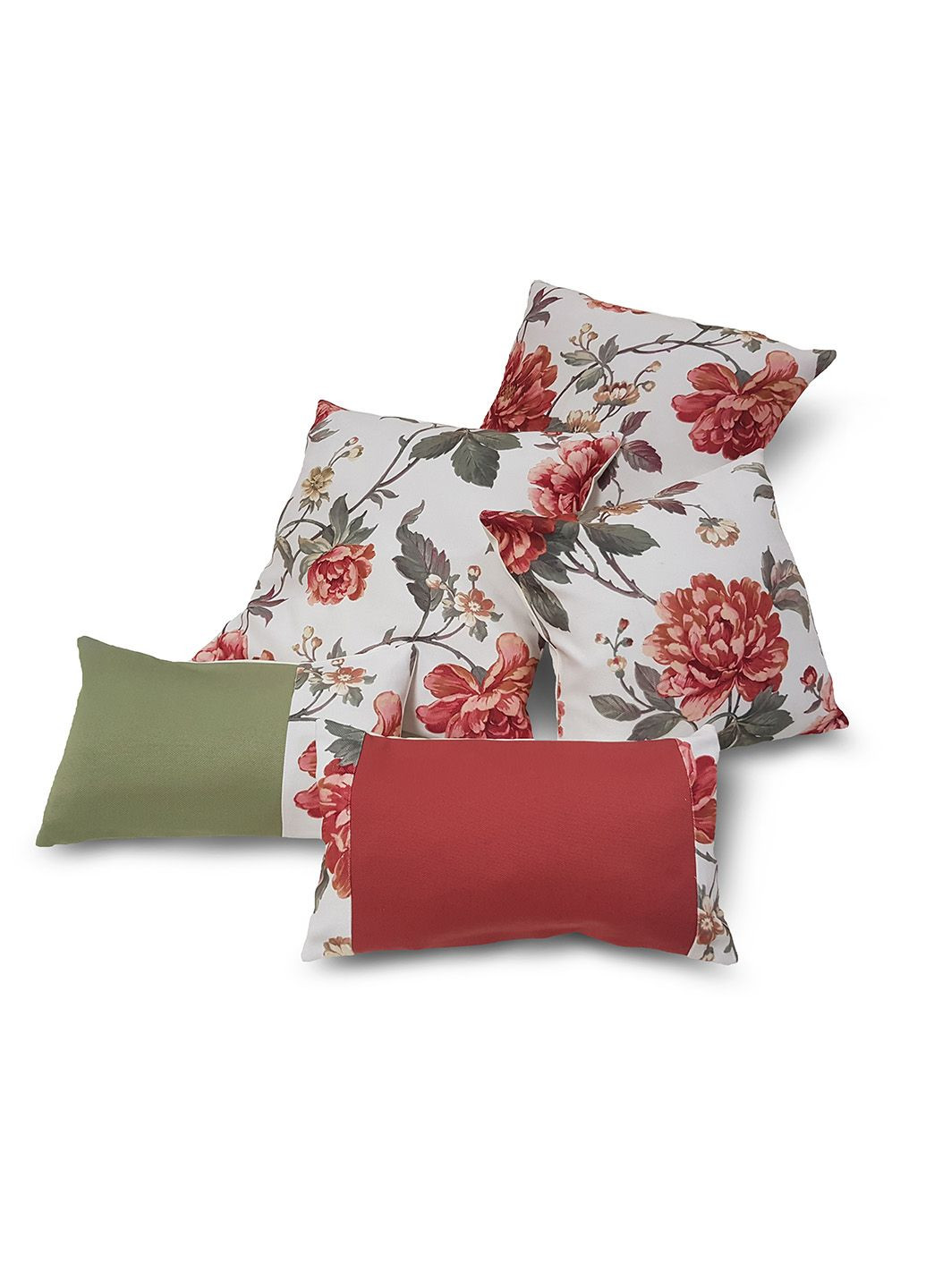 Комплект декоративних подушок 38х38см 2шт 32х32см 1шт 35х20см 1шт 33х20см 1шт молочний (п_0599) Firanka Flowers (314705124)