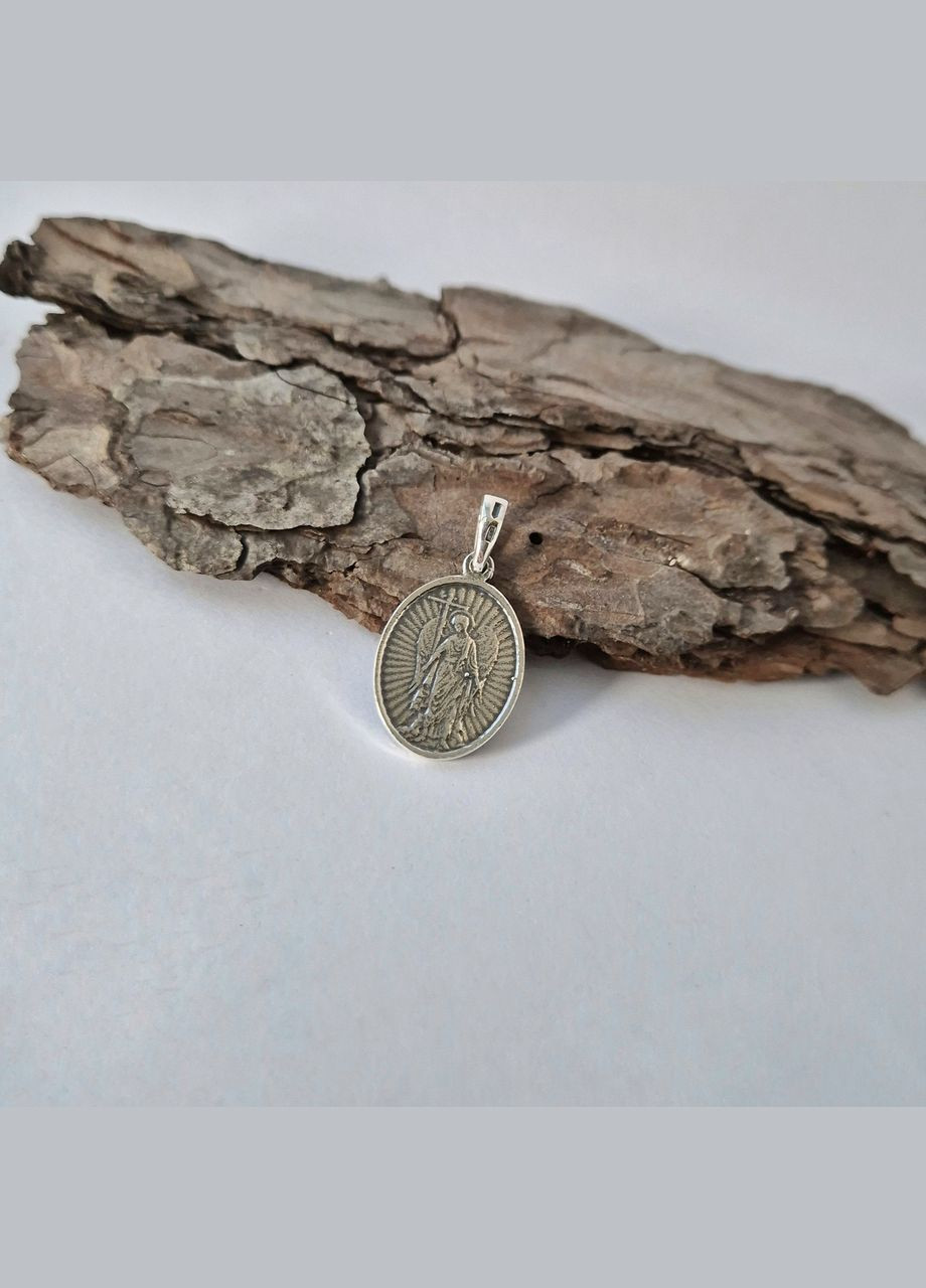 Срібна ладанка підвіска кулон Янгол Охоронець срібло 925 проби чорнене 3149ч 3.50г No Brand (314878876)