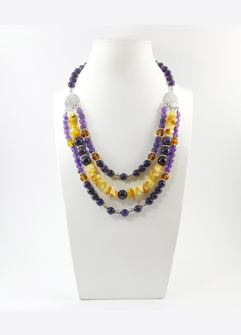 Намисто "Лаванда" Аметист, Бурштин Fursa fashion (326004542)