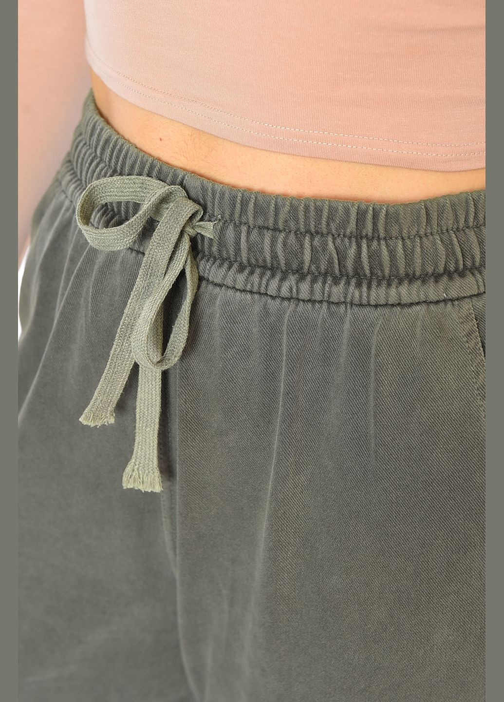 Джинсы женские полубатальные утепленные зеленого цвета Let's Shop - (305822671)