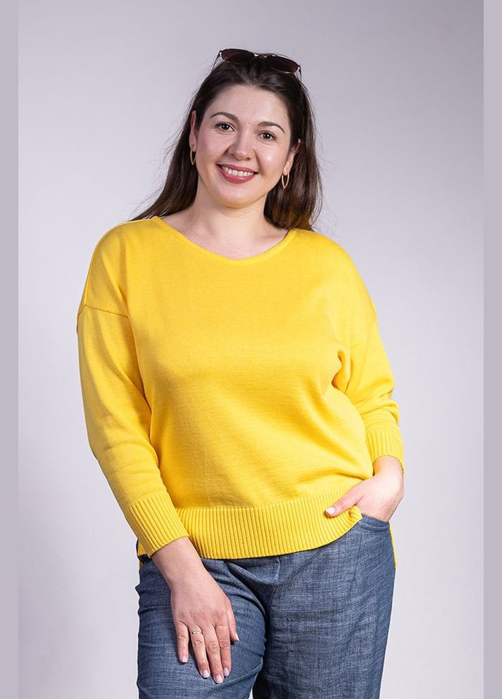 Жовтий демісезонний джемпер жіночий базовий жовтий mkln2002-2 Modna KAZKA