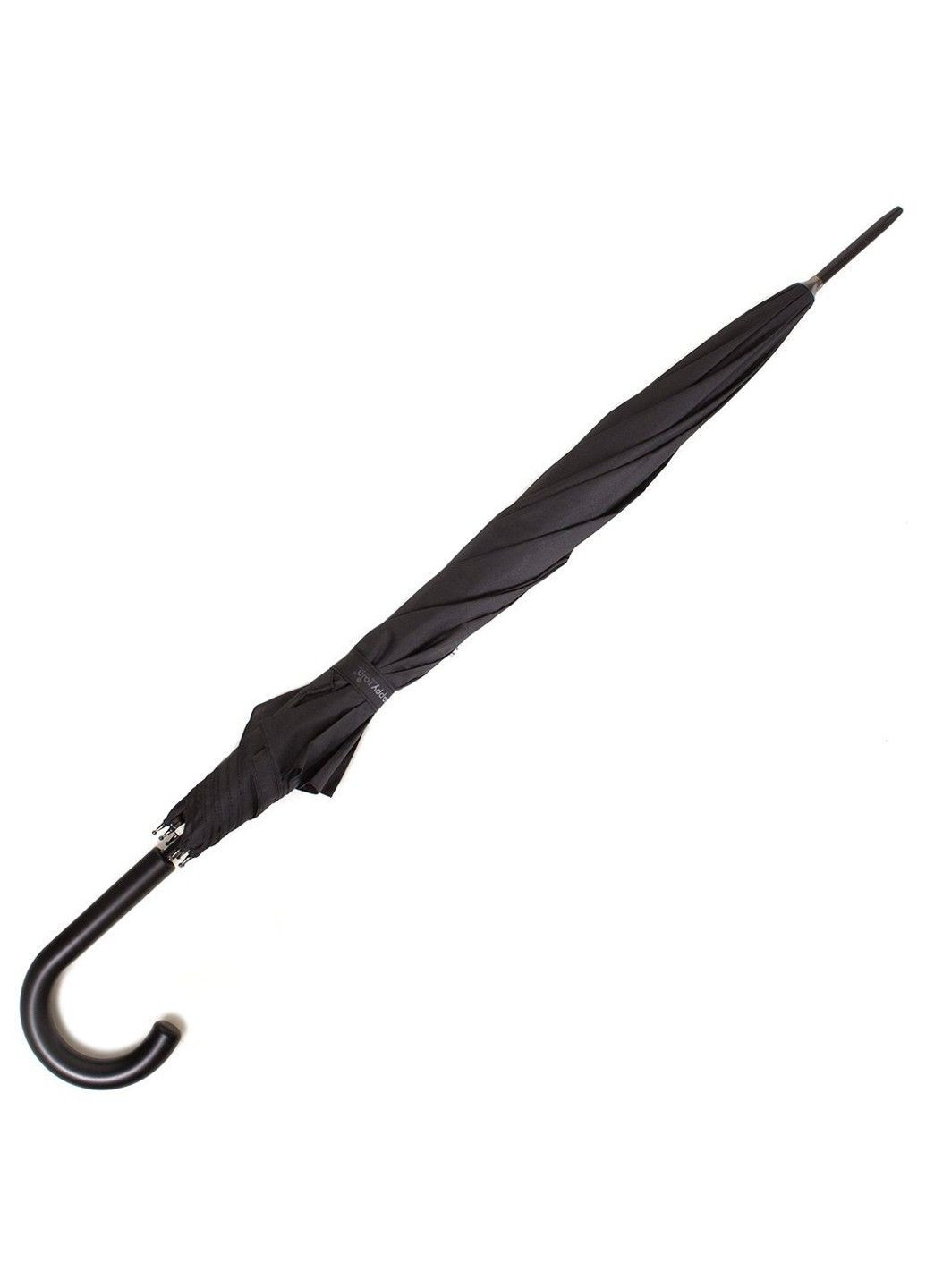 Чёрный зонт-трость мужской полуавтомат Happy Rain средний (332164352)