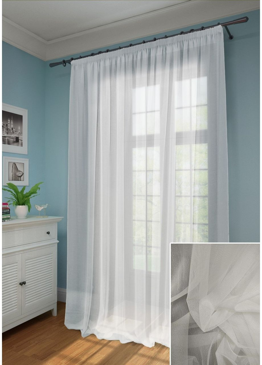 Тюль Канвас Лен Белый 550х260 No Brand (353832272)