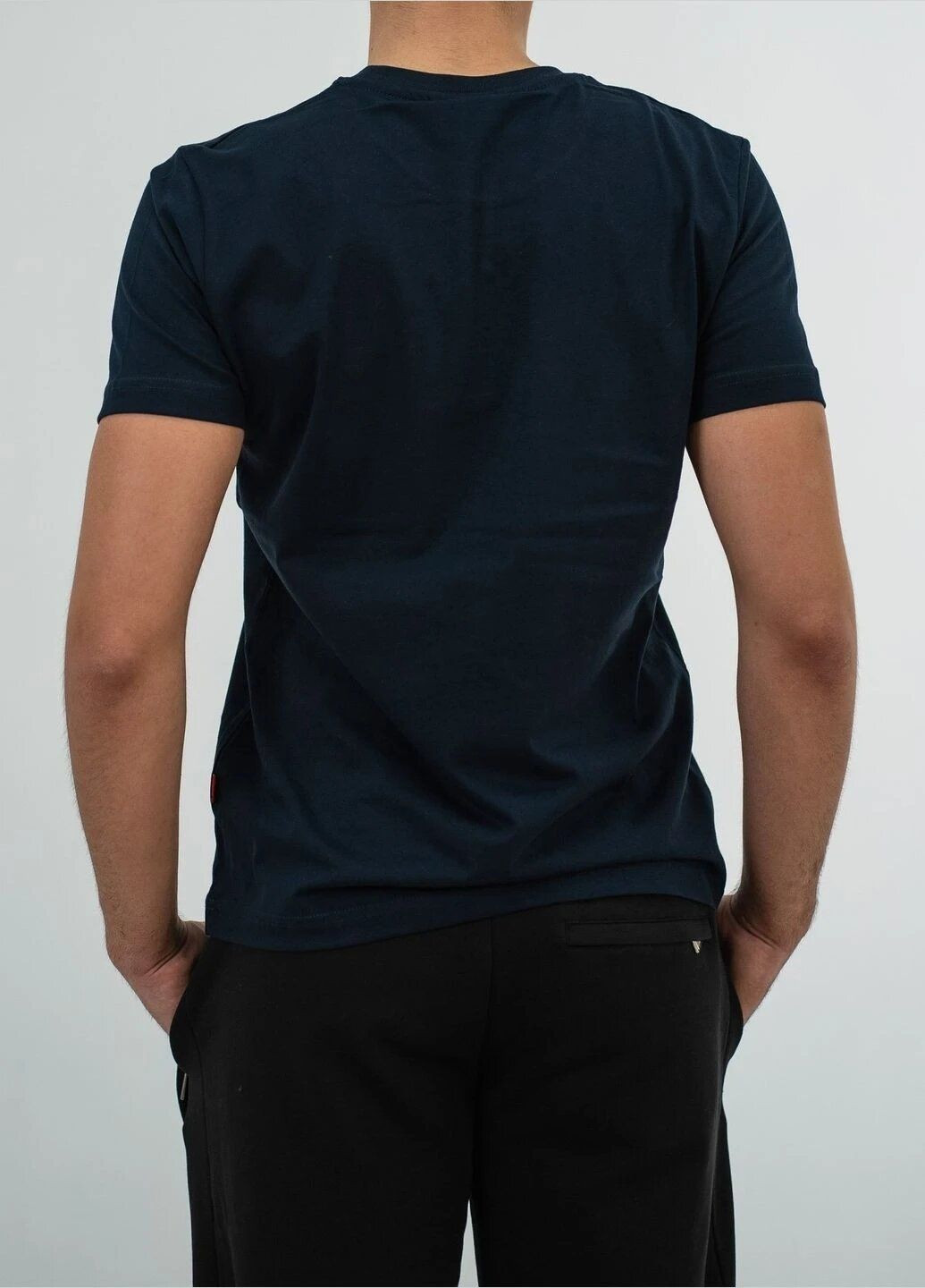 Темно-синяя футболка мужская с коротким рукавом Hugo Boss Logo Label